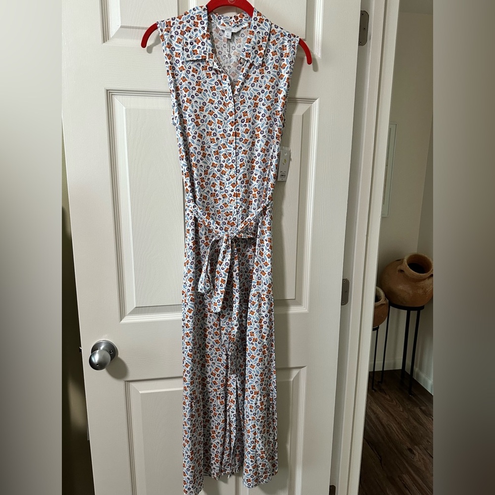 Croft & Barrow Maxi Dress Small Womens Floral  Button Up Sleeveless Long